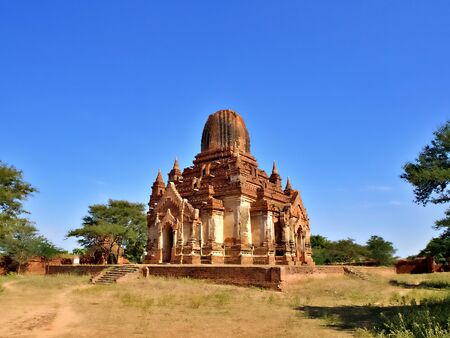 The ancient ruin of temple in Bagan, the old city of Myanmarのeditorial素材