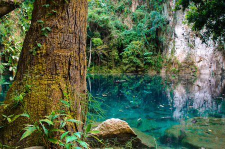 Lom Phu Keaw, the lagoon locate in the middle of the jungle in Lampang province,Thailandの写真素材