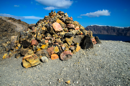 A group of natural rocks on the volcanic islandの写真素材
