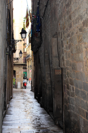 Alley in the Gothic Quarterの写真素材
