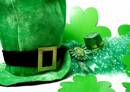 An image showing the concept of St Patricks Day with a green hatの写真素材