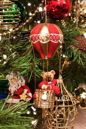 a christmas decoration hanging on a treeの写真素材