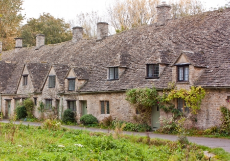 A view of the cottages in Arlington Row in Biburyのeditorial素材