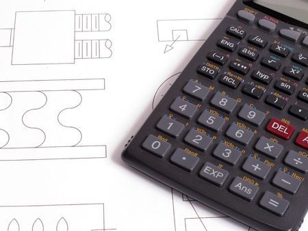 An image showing a calculator for working out problems with mathの写真素材