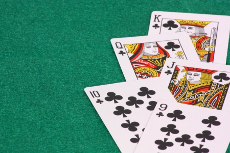 An image showing a straight flush of clubs