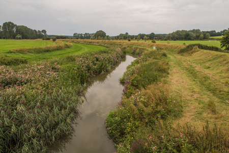 Countryside along the River Rother near Bodiumの写真素材