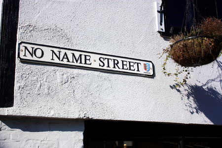 Street sign for the Street with no nameの写真素材