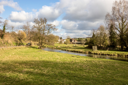 The River Darent at Eynsford in Kentの写真素材
