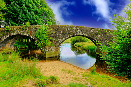 small briidge over a stream on Dartmoorの写真素材