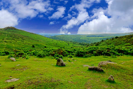 A scenic landscape of Dartmoorの写真素材