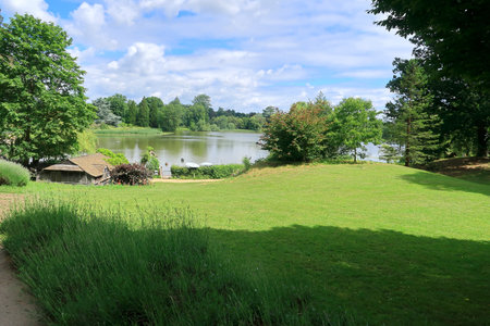 The river Eden and the Kentish woodlandsの写真素材