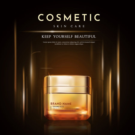 Luxury Cosmetic Bottle Package Skin Care Product, Vector Illustrationのイラスト素材