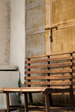 wooden stoolの写真素材