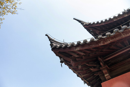 Eaves, cornices, eaves of ancient buildingsの写真素材