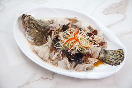 Steamed mandarin fish, steamed mandarin fish,の写真素材