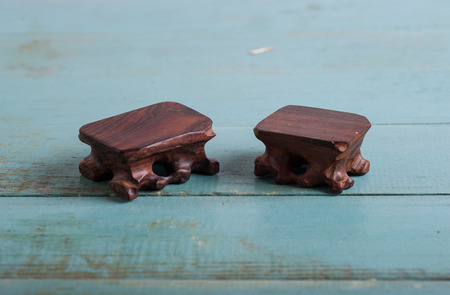 Mini wooden tablesの写真素材
