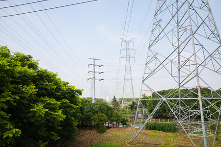 Closeup of antenna towerの写真素材