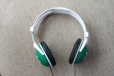 Closeup of headphoneの写真素材