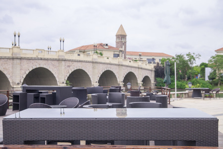 tables and chairs at outdoor のeditorial素材