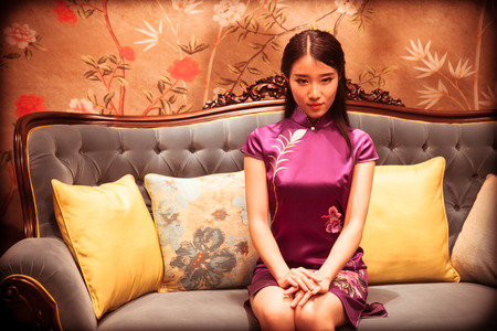 Chinese dress Ladyのeditorial素材