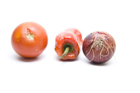 Red Tomato and Capsicum with Onionの写真素材