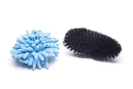 Black Handbrush with Duster  for Cleaning the Houseの写真素材