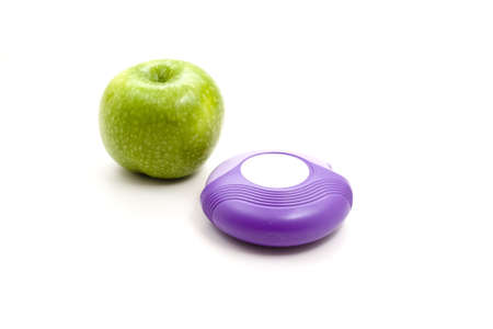Fresh Green  Apple with Inhaler の写真素材