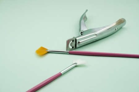 Nail Cutter with Cosmetic Brush の写真素材