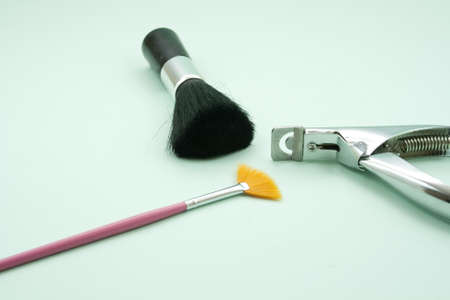 Nail Cutter with Cosmetic Brush の写真素材