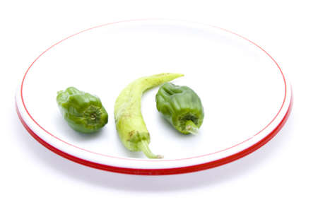 Green Capsicum with Chiliの写真素材