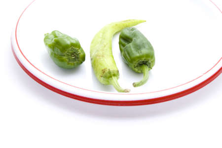 Green Capsicum with Chiliの写真素材