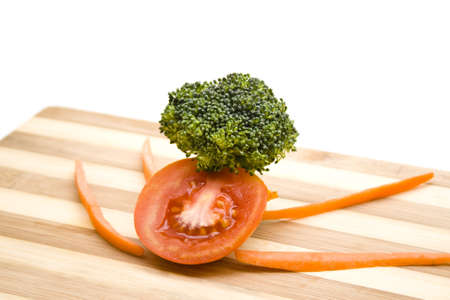 Tomato with Broccoli and Carrotsの写真素材