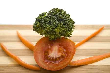 Broccoli with Tomato and Carrotsの写真素材