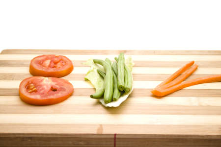 Tomato with String beans and Carrotsの写真素材