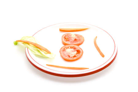 Fresh Red Tomatos with Carrots and Saladの写真素材