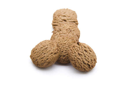 Chocolate Cookies on white background の写真素材