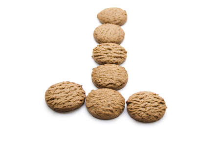 Chocolate Cookies on white background の写真素材