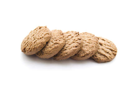 Chocolate Cookies on white background の写真素材