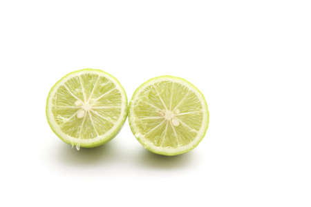Green Lemon on white background 