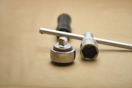Ratchet for Working on Gold Underlayment の写真素材