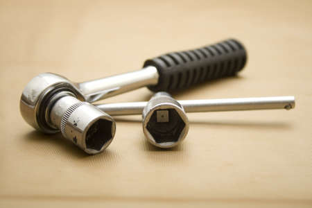 Ratchet for Working on Gold Underlayment の写真素材