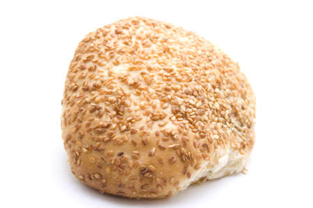 Baked Bread Roll on white background の写真素材