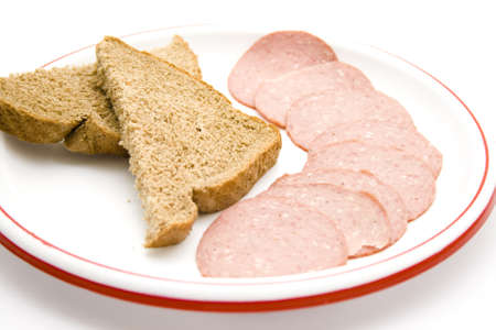 Fresh Toast with Cold Cuts on Plate の写真素材