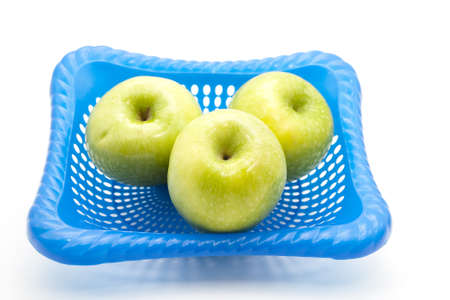 Green Apples  in Basket の写真素材