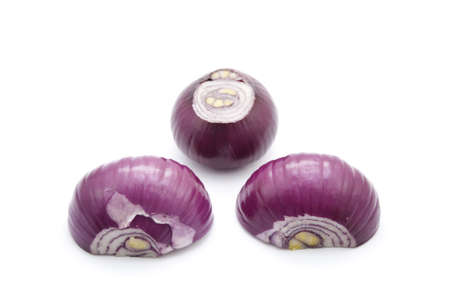 Red Onion on White Background の写真素材