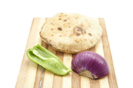 Bread with Onion and Bell Pepper の写真素材