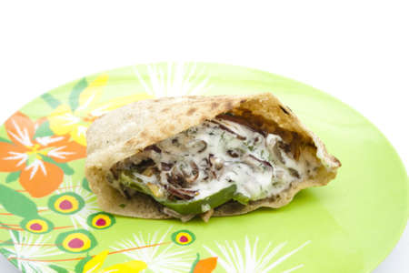 Filling Bread with Meat and Vegetablesの写真素材