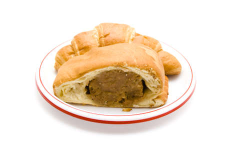 Sweet Pastries on Plastic Plate の写真素材