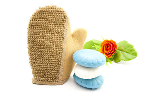 Massage Glove with Soaps の写真素材