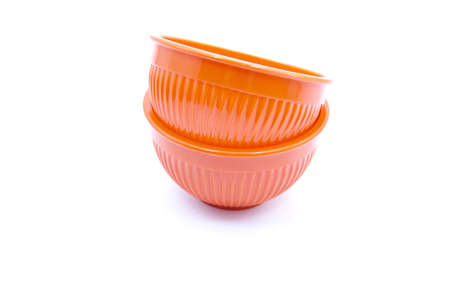 Orange Kitchen Bowl on white background の写真素材